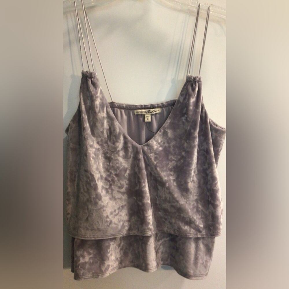 Vintage Y2K Xpress cropped spaghetti strap crush velvet top size small